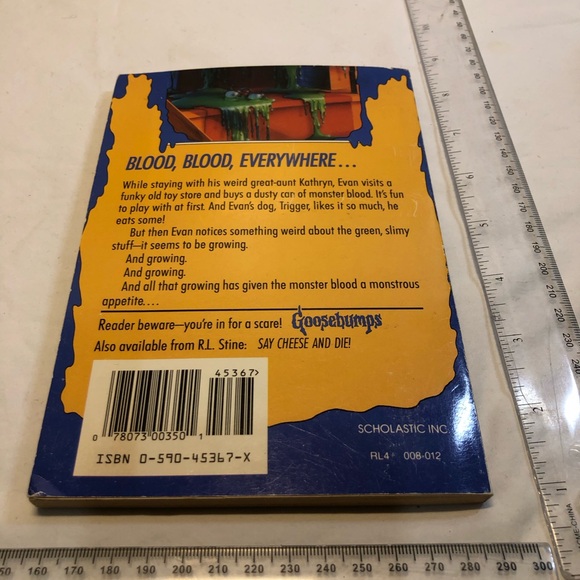 Goosebumps Monster Blood UNNUMBERED 5th Print  2nd Edition Paperback Book 1992 - Picture 8 of 10